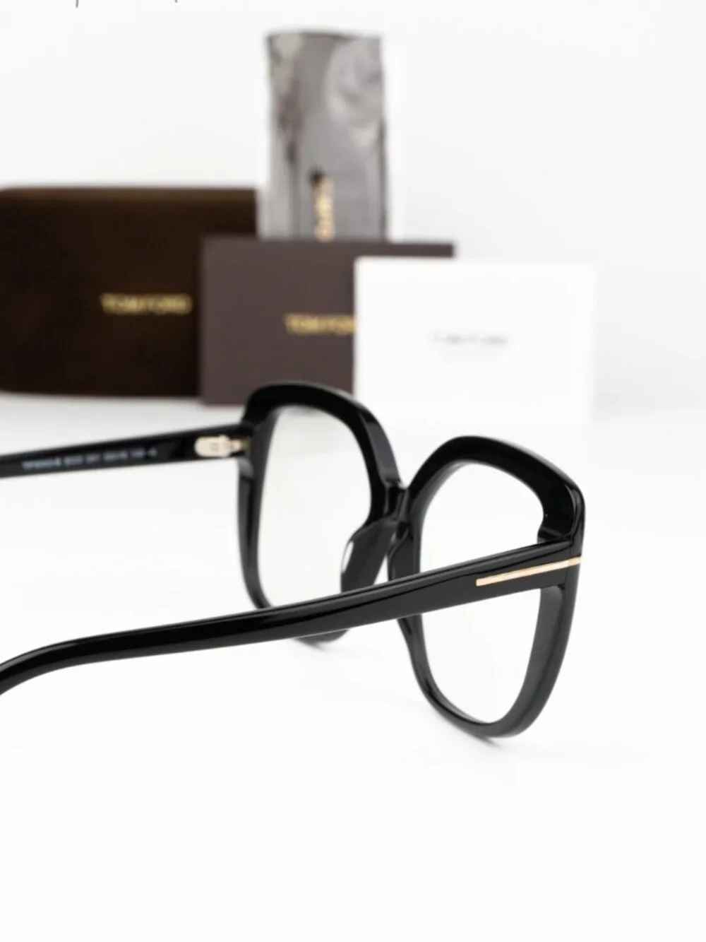 Tom Ford Women Eyeglasses Black Square Oversized FT6043-B 001 NEW AUTHENTIC